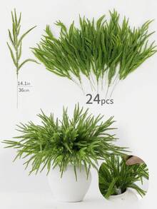 24pcs Araucaria Branches, Suitable For Autumn/Winter Decor, Christmas Decor, Home Decor, Room Decor, Tabletop Center Decor, Vase DIY Decor - Green - View 11