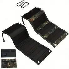 Portable 4-Fold Solar Panel With USB - Ideal For Outdoor Travel & Camping, Charges Phones, Tablets, Fans, Flashlights, Foldable Design With Phone Pouch