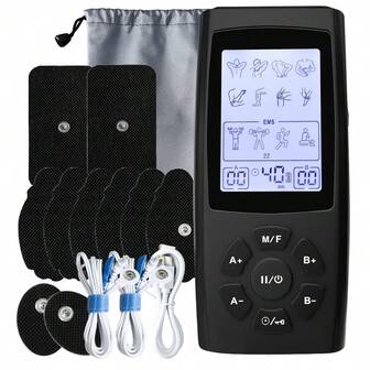Factory Supply Rechargeable Multifunctional TENS Massage Machine 28 Modes 40 Intensities LCD Display EMS Muscle Stimulator Dual Channels Output Electric Pulse Massager Fatigue Relief Body Relax