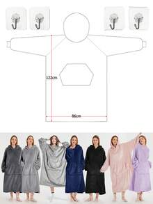 Wearable Blanket Hoodie For Women And Men, Oversized Hooded Blankets Sweatshirt, Cozy And Warm Fleece Blanket With Sleeves And Giant Pocket For Adults,Cozy Hooded Blanket As A Gift Indoor & Outdoor
