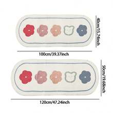 1pc Cartoon Long Strip Plush Bed Front Floor Mat - Non-Slip Foot Mat For Bedroom, Living Room, Sofa, Coffee Table - Multicolor - View 9