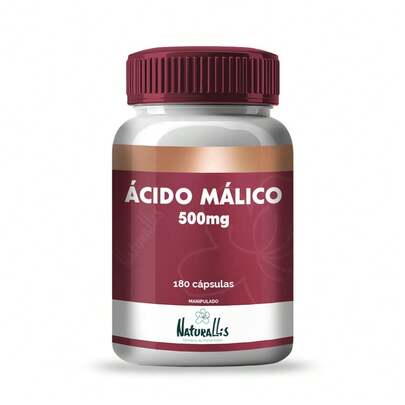 Ácido Málico 500mg Suplemento Natural - 180 Cápsulas