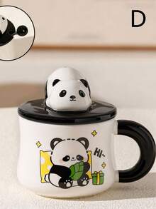 Super life 1pc Cute Panda Pattern Ceramic Coffee Mug - Washable Tea Cup, Gift For Panda Lovers - Multicolor - View 12