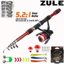 ZULE 2.1m Fishing Rod Set, Includes Foldable Fishing Pole, Spinning Reel, Freshwater Fishing Rod And Reel Combo, Best Gift Set For Christmas, Halloween, Thanksgiving - Multicolor - View 7