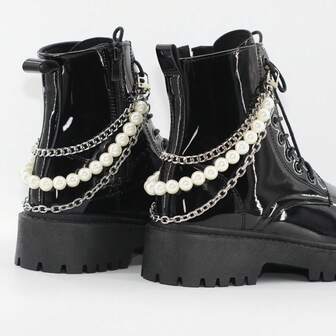 2pcs Minimalist Luxury Faux Pearl Metal Chain Detachable Decorative Chain