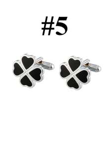 Cufflinks For Men Classic Tone Cuff Links Silver Black Striped Disc Square Rectangle Cuff Links Shirt Suit Men's Cufflinks For Wedding Groom Business