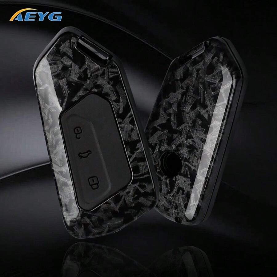Carbon Fiber Texture ABS Car Key Shell Protective Cover For Golf 8 ID.3 ID.4, Octavia A8 MK4 MK8 (2022/2021) And GTI R - G Model - View 1