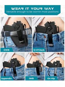 9mm, 380, 45ACP Pistol Holster, IWB/OWB Concealed Carry Holster With Magazine Pouch, Unisex, Fits Left Or Right Hand, Compatible With S&W, M&P, Sig And Other Models - Multicolor - View 3