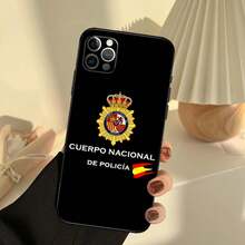 Funda con logo de la Policía Nacional de España compatible con  11 12 13 14 15 16 Pro Max, compatible con  13 12 Mini XR X XS Max Plus, compatible con funda de  17, funda de  17 Pro, funda de  17 Pro Max - HI3004 - Ver 7
