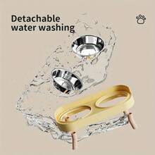 1PC Elevated Stainless Steel/Plastic/Ceramics Pet Bowls Set With Stand,Pet Feeder With Splash Guard For Small Dogs And Cats Pet Owner Valentine's Day Thanksgiving Party Birthday Gifts - Multicolor - View 10