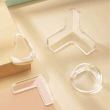 6/6 piezas Protectores de esquina de silicona - Transparentes, topes dad con adhesivo fuerte para mesas de café y bordes de muebles, opciones en forma de L/Redondos