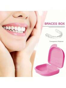 Różowe etui do przechowywania protez ortodontycznych z motywem róży, pojemnik na ochraniacze na zęby, etui na protezy, wytrzymałe, wentylowane pudełko na aparaty ortodontyczne, pudełko na aparaty retencyjne, pudełko do przechowywania protez, łatwe w użyciu, wygodne w przenoszeniu, ochraniacz na zęby, etui na aparaty ortodontyczne, organizer na aparaty ortodontyczne, artykuły gospodarstwa domowego, artykuły do akademika, artykuły do przechowywania w domu, akcesoria stomatologiczne - Wielokolorowe - Zobacz 3