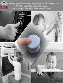 TWO DADS 2/4个儿童安全锁扣，适用于钥匙控制的电器 - 适用于汽车、洗衣机、炉灶等 - 耐用塑料按压式锁扣，防止意外使用，带安全带设计，按钮操作简便，保护儿童安全 - 彩色 - 查看 9