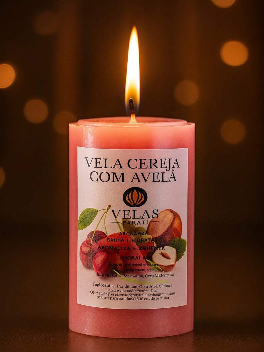 Cherry And Hazelnut Candle, 100% Pure Paraffin Scented Candle, 113g - 1 Piece - 白色 - 查看 1