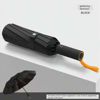 1PC Automatic Umbrella - UPF50+ Sun And Rain Protection, 2-3 Person Windproof Business Umbrella, Sturdy Fiberglass Construction, Stylish And Elegant Design, Foldable, Perfect For Outdoor Activities, Outdoor Protection