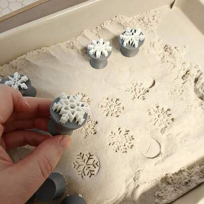 10pcs Snowflake Stamps, Christmas Pottery Clay Seals For DIY Projects, Perfect Christmas And Birthday Gift Ideas – Festive Craft Supplies, Holiday Crafts, Creative Projects, Artistic Seals, Snowflake Design