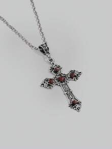 DareSee Collier à la mode et populaire pour hommes avec pendentif croix en alliage, pour un cadeau de bijoux et un look élégant. Cadeau pour un festival de musique - Multicolore - Voir 3