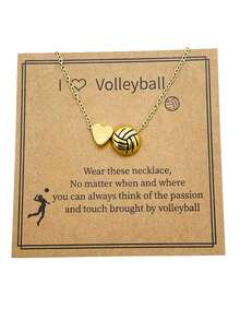 女士/女孩运动项链，垒球/足球/排球/篮球/橄榄球/匹克球/网球造型，情侣运动配饰首饰礼物 - 彩色 - 查看 8