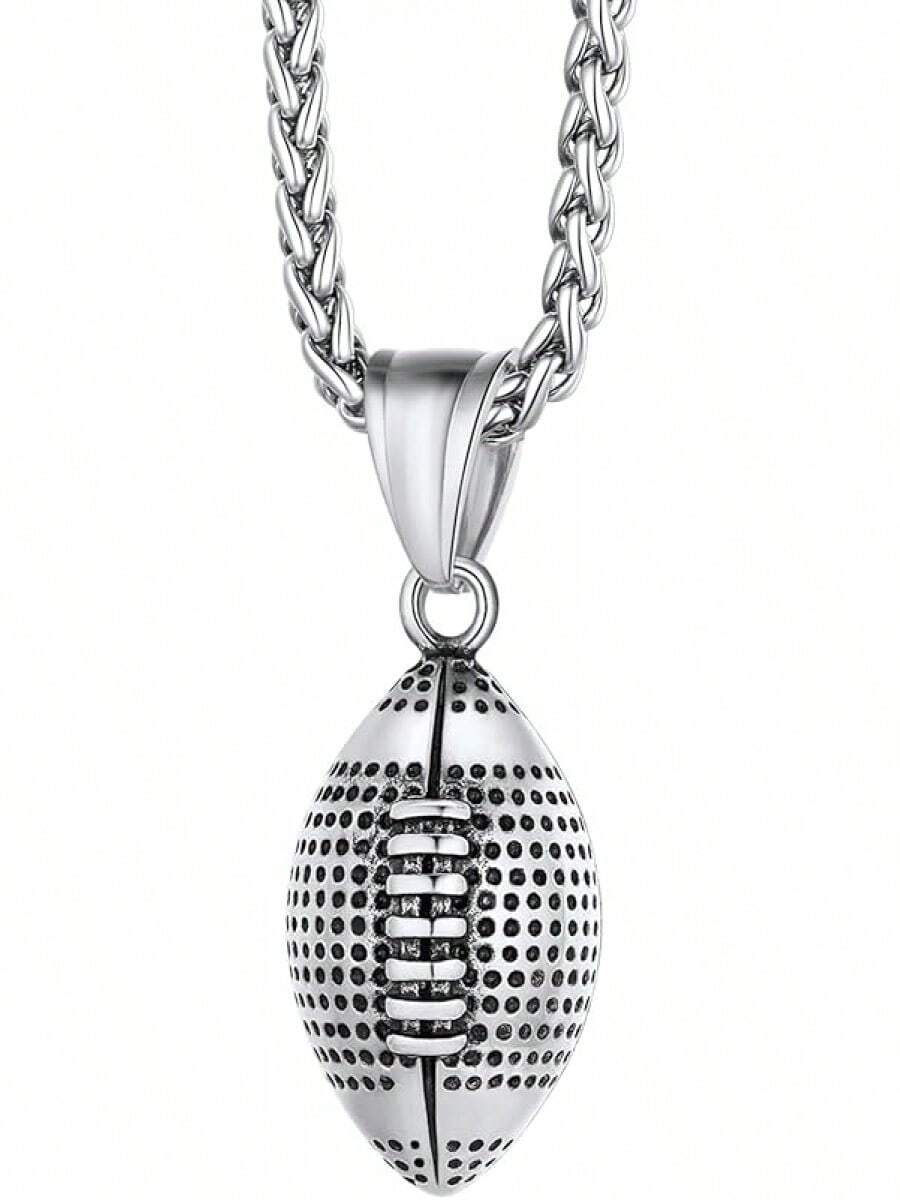 Richsteel 3D/Basketball/Soccer/Baseball Ball Boxing Glove Cool Pendant Men, 316L Stainless Steel Sneaker Chain,Sport Fan Jewelry - 01-steel Football - View 1