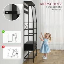 Coat Rack, Clothes Rack With Shoe Rack, 2 Fabric Drawers, Coat Rack With 8 Hooks, Shelf, Jacket Rack With Anti-Tip Protection, For Entrance Area, Hallway, Bedroom, Black - Black - View 8
