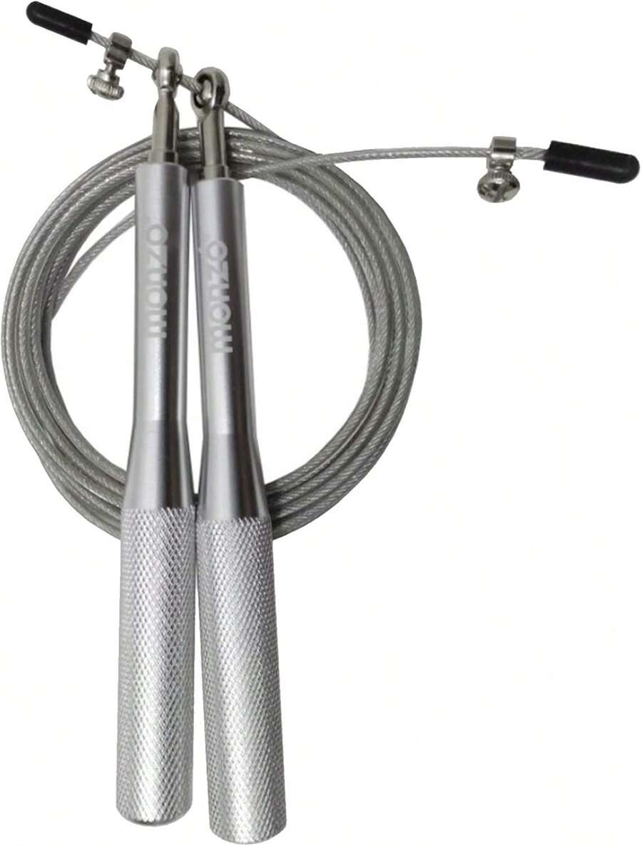 MONZO| Cuerda para Saltar ALUMINIO| para, FITNESS FUNCIONAL,| Cuerda para saltar| Gimnasio| Aptitud física| Cuerda| Cuerda para saltar Profesional| Cuerda para Saltar| Cuerdas para Saltar ILBS - Plateado - Ver 1