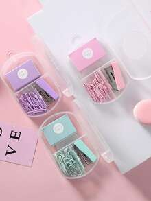 1个便携式迷你订书机，Morandi彩色订书机，金属订书机，纸张装订机套装，学习用品（标签随机，不固定） - 彩色 - 查看 13