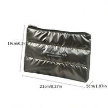 Bolsa de maquillaje de plumas de plumón de moda, organizador de cosméticos portátil para viajes, bolsa de tocador de gran capacidad, bolsa de maquillaje, bolsa de cosméticos, bolsa de lavado, artículos esenciales para viajes, artículos esenciales para cruceros, artículos esenciales para vacaciones para hombres y mujeres