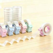 1 Set Transparent Tape Cutter, Transparent Tape Refill, Office Tape Dispenser, Each Roll Width 1.2cm (Approx. 0.47 Inches) Length 25m (Approx. 984 Inches), Suitable For Home, School, Winter, New Year, Holidays, Arts & Crafts, Gift Wrapping, Back To School Essentials - Multicolor - View 9