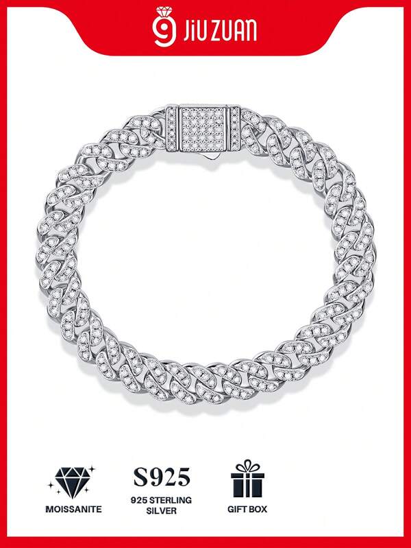 Pulsera de diamantes de moissanita de plata esterlina 925 para mujeres, hipoalergénica, de alta gama, adecuada para propuesta, compromiso, boda, Día de San Valentín, aniversario, cumpleaños, fiesta, uso diario, elegante y versátil