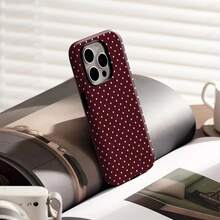 Una funda elegante para teléfono no incluye un cordón ni un soporte. FUNDA POLKA, Resistente, Brillante, Borgoña, Marrón. Compatible con 17 16 15 14 13 12 Plus Pro y S25 S24 S23 S22 Ultra. - Color mixto 1 - Ver 7