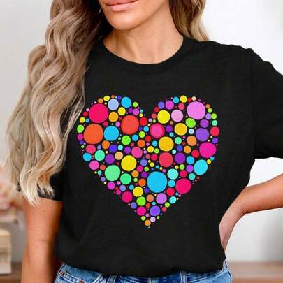 C-AmiS-eta de corazón con lunares, C-AmiS-eta con arte de lunares coloridos, C-AmiS-eta del Día Internacional de los Puntos, C-AmiS-eta de corazón con lunares arcoíris, C-AmiS-etA- ParA- ProfeS-or de arte en el aulaT-shirt220G C-AmiS-eta básiC-A de aL-Godón para mujer de 220 g colores sólidos y vibrantes. Apto para todas las perS-onas, ya sean mujeres o hombres. Tejido duradero de alta C-Alidad apto para todas las costuR-AS, suave al tacto pero diseñado para durar. Tops transpirables para mujer, conjuntos de otoño para mujer, conjuntos de vaC-Aciones, disfraces de Halloween para mujer.