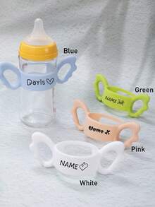 Custom Silicone Bottle Cover, Personalized Wing Design, Customized Text Handle, Customizable Feeding Bottle Accessory, New Mom Birthday Gift, Boy,Girl - Style C - View 4