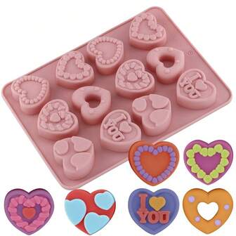 1 buc. formă de tort din silicon în formă de inimă, matriță pentru copt tort și ciocolată, potrivită pentru Ziua Îndrăgostiților