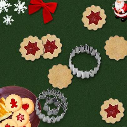 2 Stücke Edelstahl Weihnachts-Ausstechformen, DIY Backen Ausstecher, Blumen- & Sechseck-Stern Formen - für Geburtstagsfeiern, Feiertage, Backzubehör, Weihnachtsplätzchen Formen, perfektes Weihnachtsgeschenk - geeignet für Kuchen, Pie, Gemüse, Sandwiches, Obst, Süßigkeiten, Kekse
