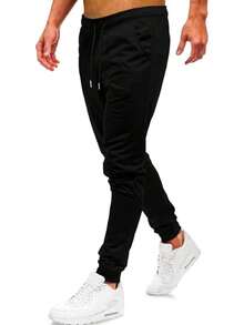 SHENDY Vendy Men's Comfortable Jogger Pants With Pocket And Drawstring - Black - View 2