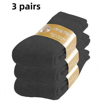 1/3 Pairs Unisex Solid Color Thick Warm Mid-Calf Socks, Suitable For Men And Women Daily Wear, High Elasticity, Thick Wool Socks For Warmth