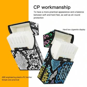 1pc Portable 20 Pieces Pack Cigarette Box With Large Capacity,Prevent Cigarette Deformation Travel Pocket Cigarette Box, PU Leather Leopard Print Pattern With Sturdy Magnetic Switch Flip Closure, 360 ° All-Round Protection Suitable For Male And Female Fathers, Mothers, Christmas Couples, Valentine's Day Holiday Gifts