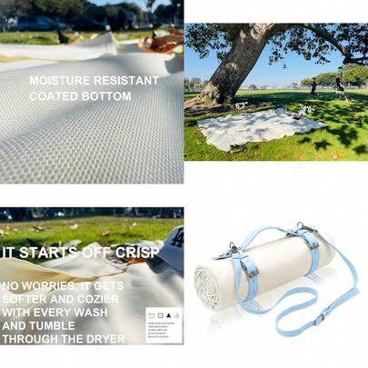 4 9 X 6 3 White Lightweight Water-Resistant Canvas Mat Picnic Outdoor Beach Park Camping Toy Mat