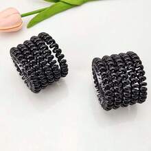 Fashionable New Jelly Black Spiral Hair Ties, Minimalist Elegant Hair Scrunchies, Ponytail Holders ,Hair Elastics ,Hair Rubber Bands ,Hair Rope - Multicolor - View 6