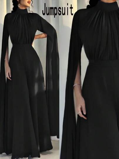 Formal Jumpsuit For Wedding Party, Banquet, Wedding Guest Spring Black