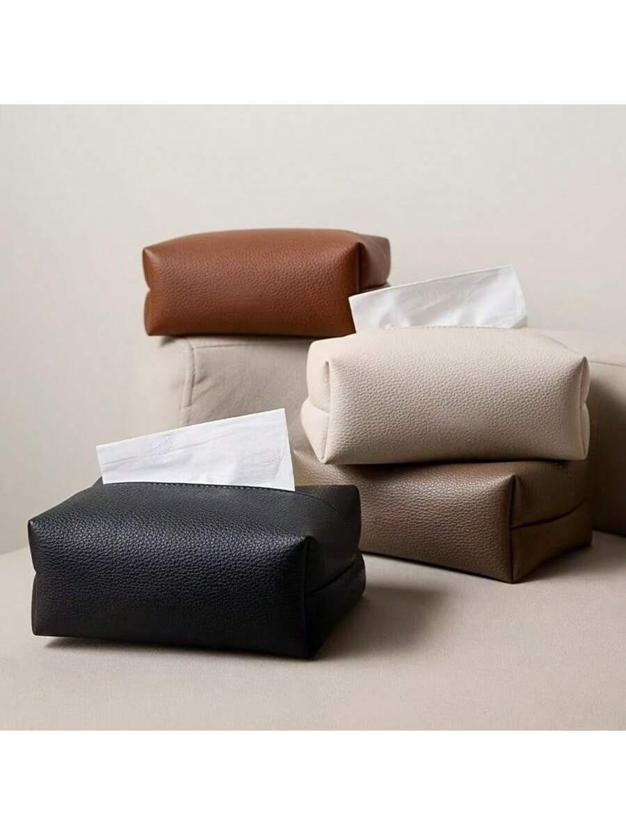 علبة مناديل جلدية أنيقة وبسيطة - مثالية للاستخدام...