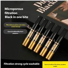 10-Piece Cigarette Holder Set - Suitable For Coarse, Medium And Fine Cigarettes, With Triple Filter System, Removable And Washable, With Sealing Ring, Durable Plastic Design - Unisex Reusable Smoking Accessories With Smooth Surface