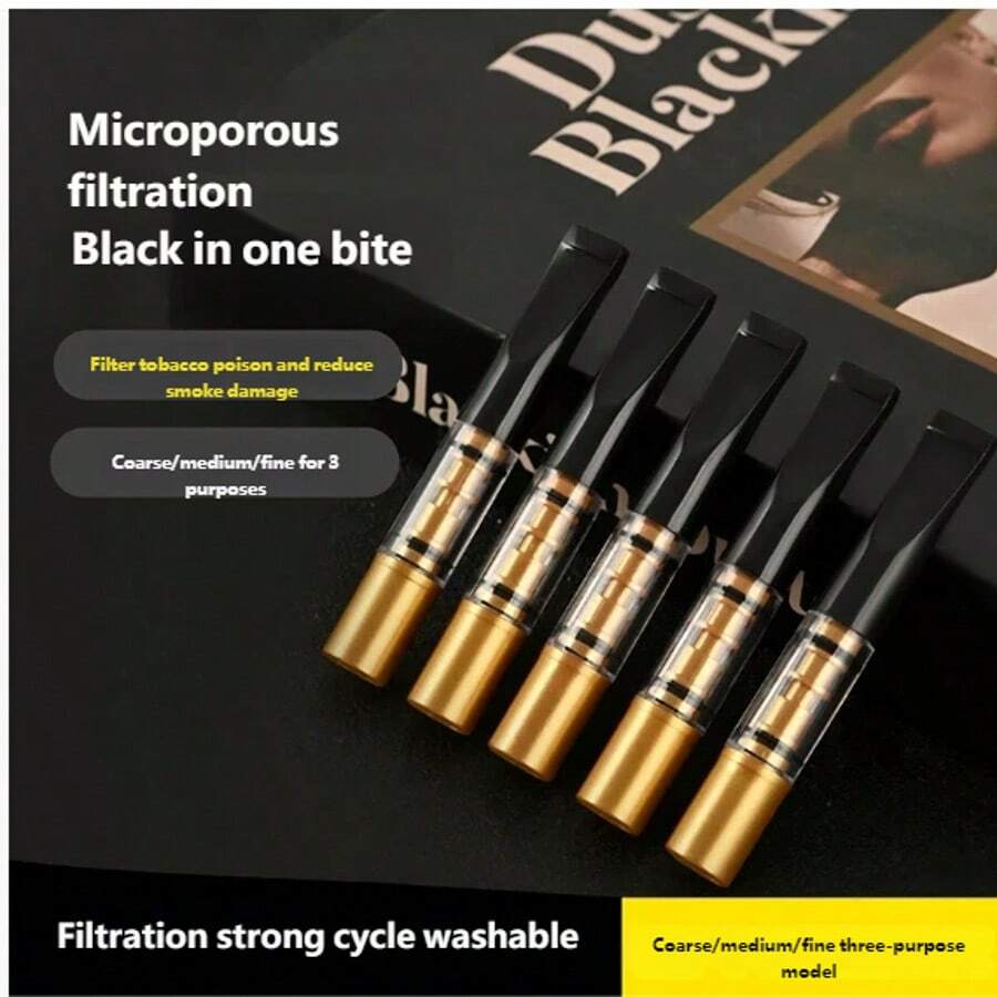 10-Piece Cigarette Holder Set - Suitable For Coarse, Medium And Fine Cigarettes, With Triple Filter System, Removable And Washable, With Sealing Ring, Durable Plastic Design - Unisex Reusable Smoking Accessories With Smooth Surface