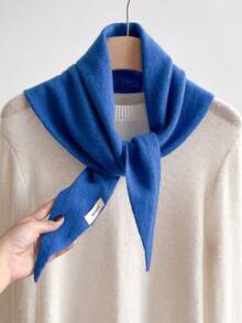 1pc 100% Wool Knitted Triangle Scarf Women's Outerwear Small Shawl Autumn Winter Cable Knit Neck Warmer Fashionable Accessory For Dress - DB031 - View 20