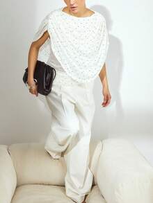 Women Y2k Tops Long Sleeve Fashionable Ruched Autumn Pullover Basic Shirt Stylish Solid Color Slim Versatile Style Winter Blouse For Party Club Daily - White - View 2