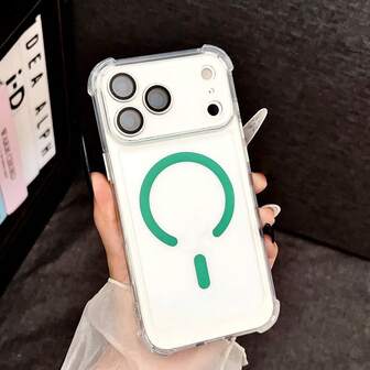 Transparent TPU Phone Case For IPhone 17/17 Air/17 Pro/17 Pro Max, 4-Corner Protection, Shock-Proof, Scratch-Resistant, Also Compatible With IPhone 16/15/14/13/12/11 PRO MAX Plus/SE/7/8 Plus, Magnetic, Silicone Transparent 4-Corner Air Cushion Shock-Proof Phone Case, Anti-Fall, Anti-Shock, Christmas Gift