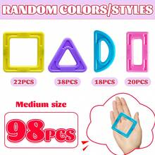64/98/136PCS Medium-Sized Macaron Magnetic Building Blocks, STEM Construction Toy Set, Educational Magnet Toys For Learning, Enhance Creativity, Assorted Colors For Birthday/Christmas Gifts For Kids 3+ - Multicolor - View 11