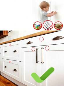 3M Baby Lock Hidden Design No Tool Needed Baby Proofing Cabinet Latch Locks, Child Home Products For Drawer Cupboard Doors Two Installation Methods,Including Film And Screws (10 Locks+40 Screws) - Multicolor - View 7