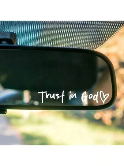 1 Pcs Trust In God Rearview Mirror Decals, Automotive Vinyl Rear View Mirror Decorative Stickers, Waterproof Trust In God Stickers For Car Truck Laptop, Car Stickers And Car Decals