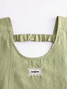 1件装可调节纯色弹力带无袖围裙，适合居家厨房烹饪，男女皆宜，简约设计 - 彩色 - 查看 6